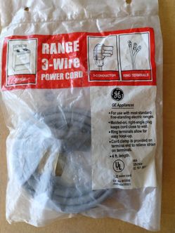 New 3-wire power cord for Range