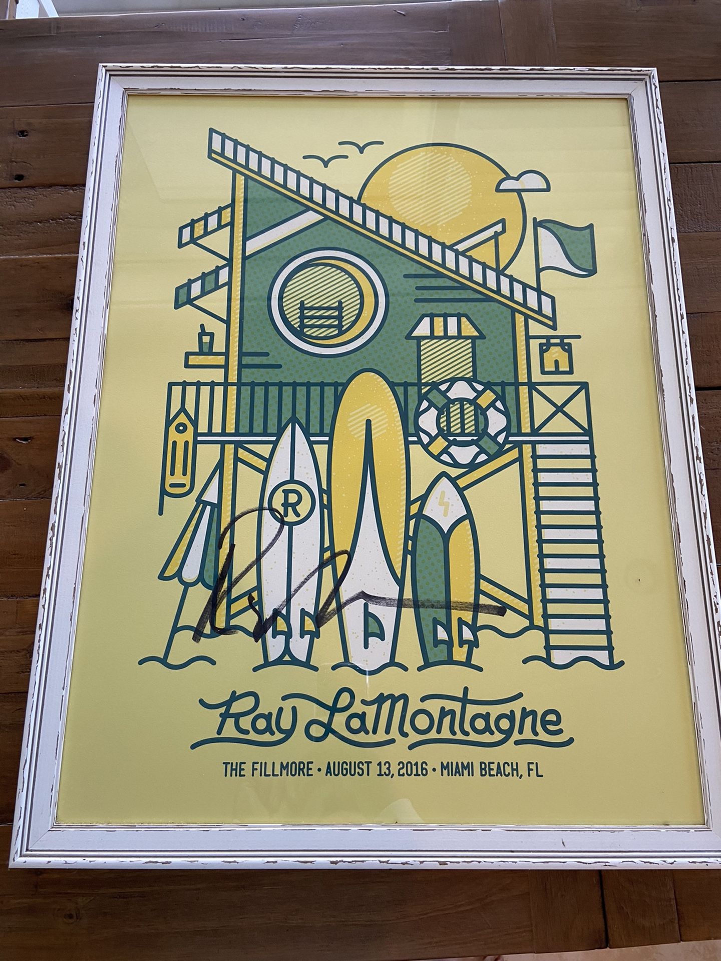 RAY LAMONTAGNE SIGNED CONCERT POSTER FRAMED FROM MIAMI CONCERT