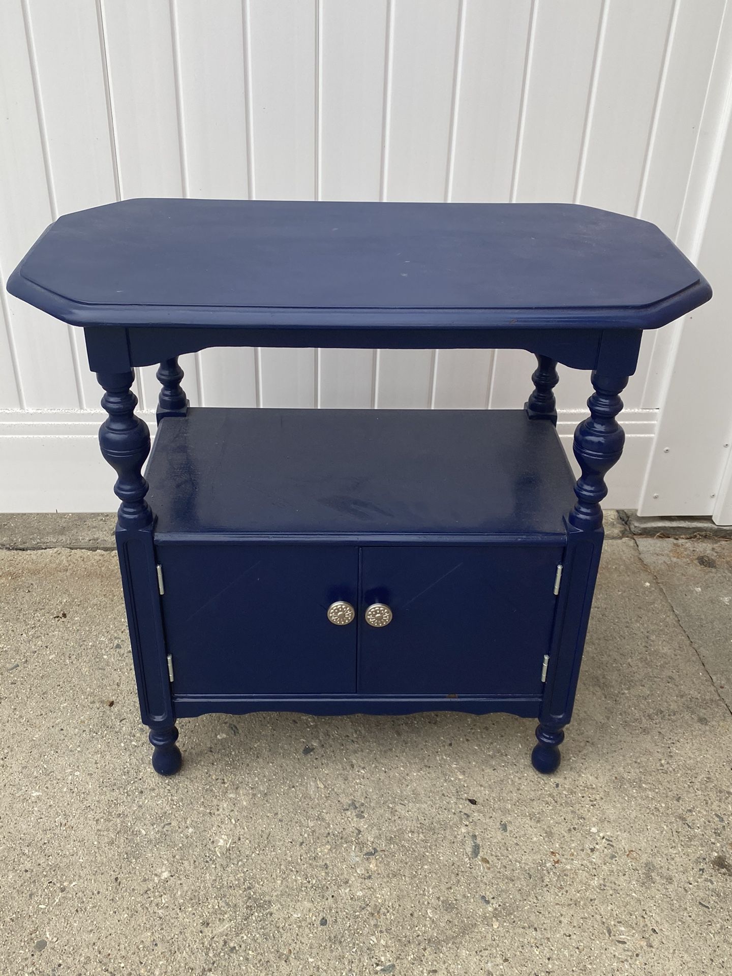 Navy blue end table