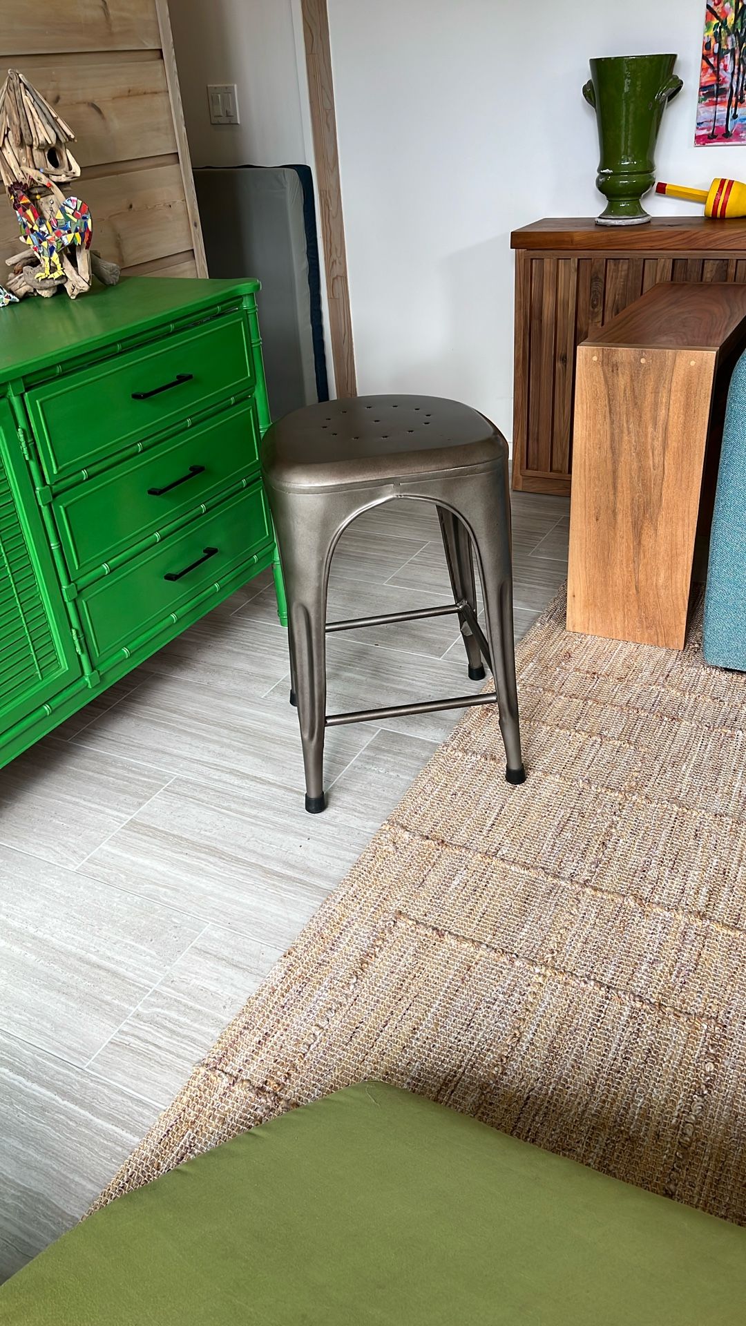 Restoration Hardware Metal Stool