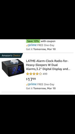 BRAND NEW Hard sleeper’s double alarm clock radio with two USB ports