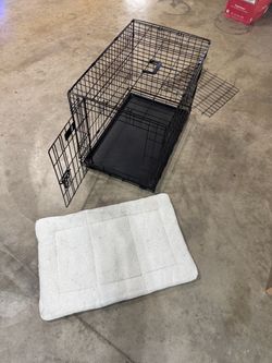 Black Wire Dog i Crate with Mat