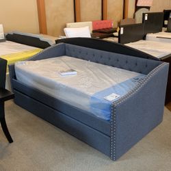 Gray Trundle Twin Bed Frame