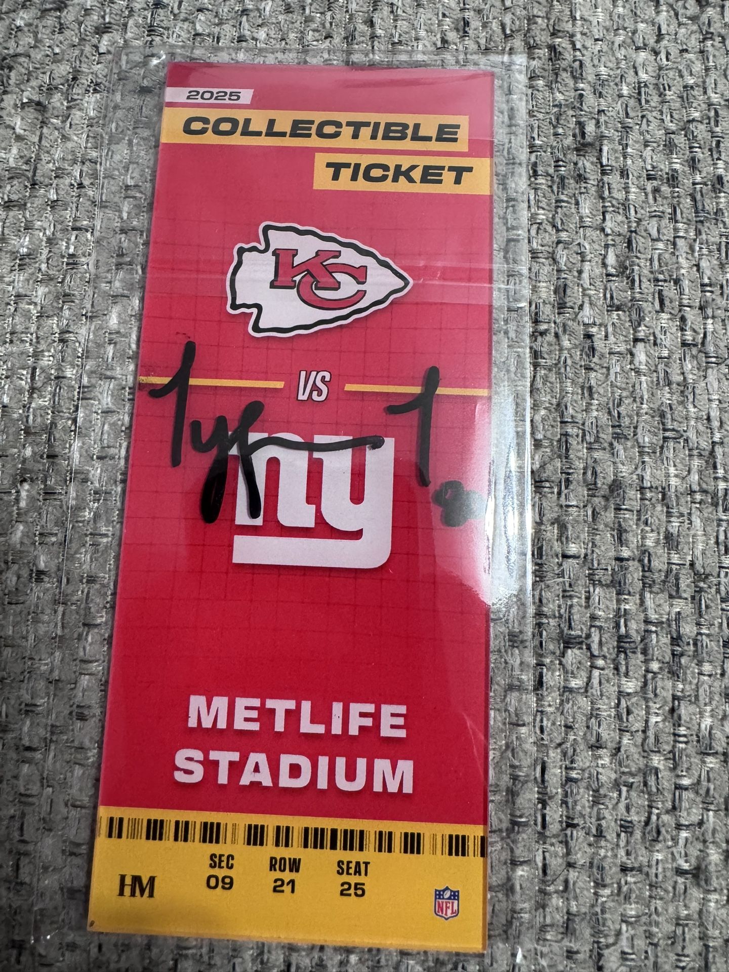 Tyquan Thornton Signed Auto Acrylic Commemorative Week 3 Ticket Chiefs Metabilia