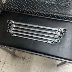 Matco SRFBXLM52TA 5pc Long Double Flex Ratcheting Wrench Set 