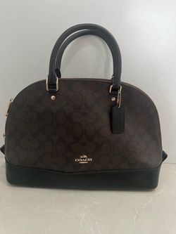 Coach Signature Dome Satchel Brown Black Large Bag