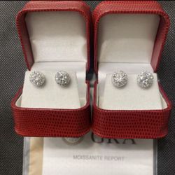 Mossanite Earings Custom Size