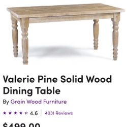 Farmhouse/Shabby Chic Wood Dining Table