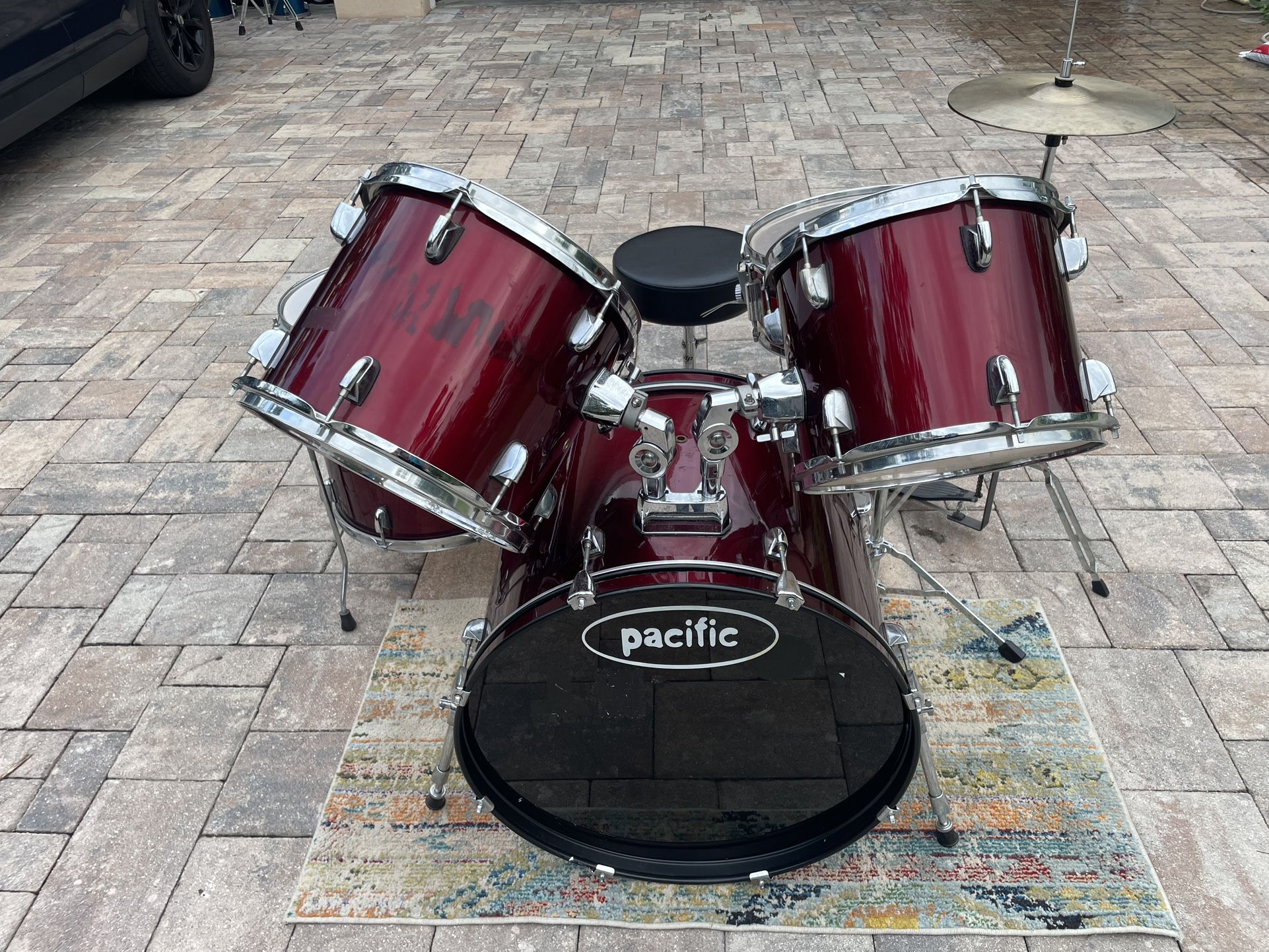 🥁 Complete 5-Piece Drum Set - Pacific Kit w/ Stool, Cymbals & Snare - $200 (Oviedo)