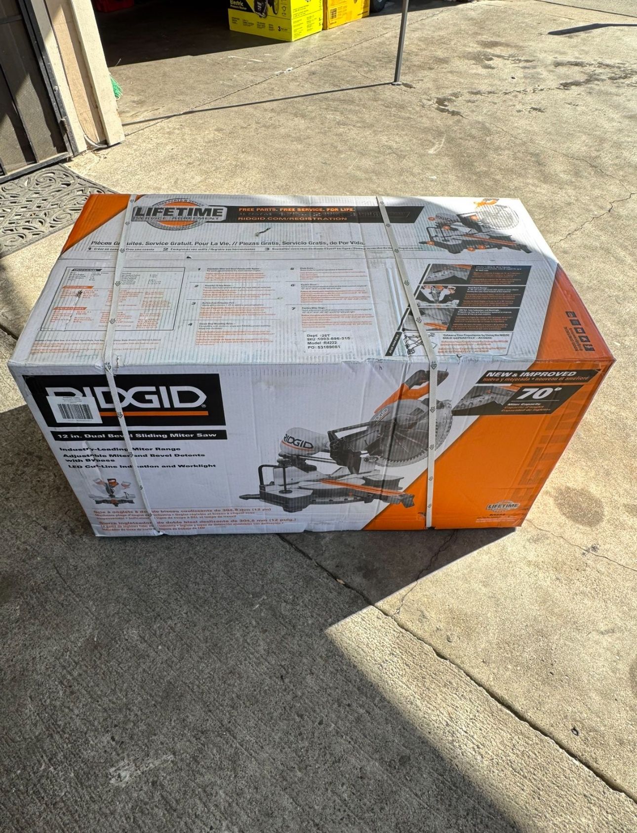 RIDGID 15 Amp Corded 12 in. Dual Bevel Sliding Miter Saw with 70 Deg. Miter Capacity and LED Cut Line Indicator
