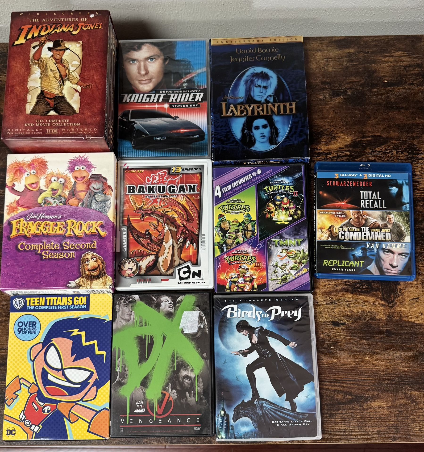 DvDs and Blu Rays some TV series $5 each