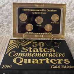 1999 50 States Commemorative Quarters ~ Beautiful Gold Edition Set