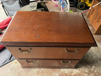 All Wood 2 Drawer File Cabinet