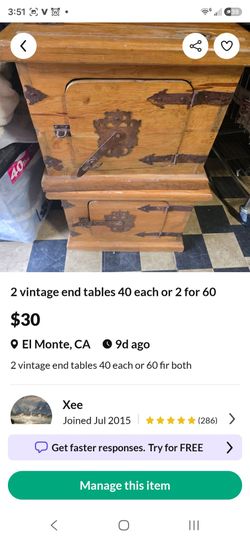 2 antique end tables 40 each or 65 for both