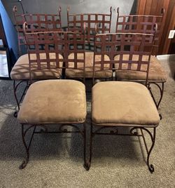 5 Cerise De Mai Chairs - Heavy Rod Iron Outdoor Or Dinning Table