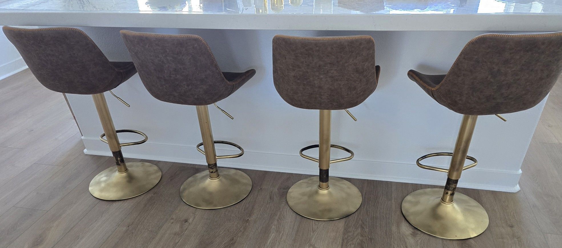 4 Brown Bar Stools