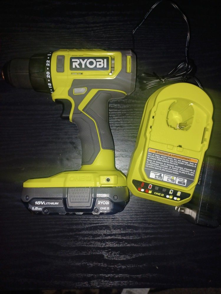 Ryobi 18V Drill With 1.5ah Battery & Charger