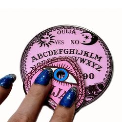PORTABLE MINI OUIJA BOARD PINK PURPLE COLOR  THAT INCLUIDES THE MINI PLANCHETTE 