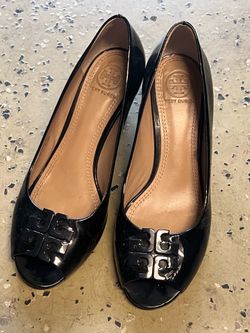 Tory Burch Peep Toe Wedge Pumps