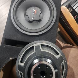 Hertz ES300 2x12" Subwoofer 700 Watts 4ohm w Finished Custom Box And Alpine Amp