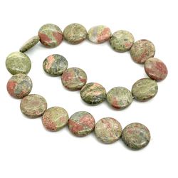 21 Large 19mm Unakite Coins 