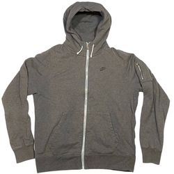 Nike Sportswear Legacy Hoodie Sweater Mens Large Charcoal Gray Full Zip Pockets