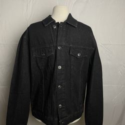 New Forever 21 Mens Black Denim Jacket 