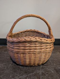 Handwoven Wicker Oval Storage Basket with Handle