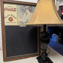 Shabby Yet Chic Painted Black Lamp