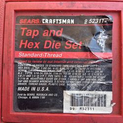 Craftsman Tap And Hex Die Set Standard Thread