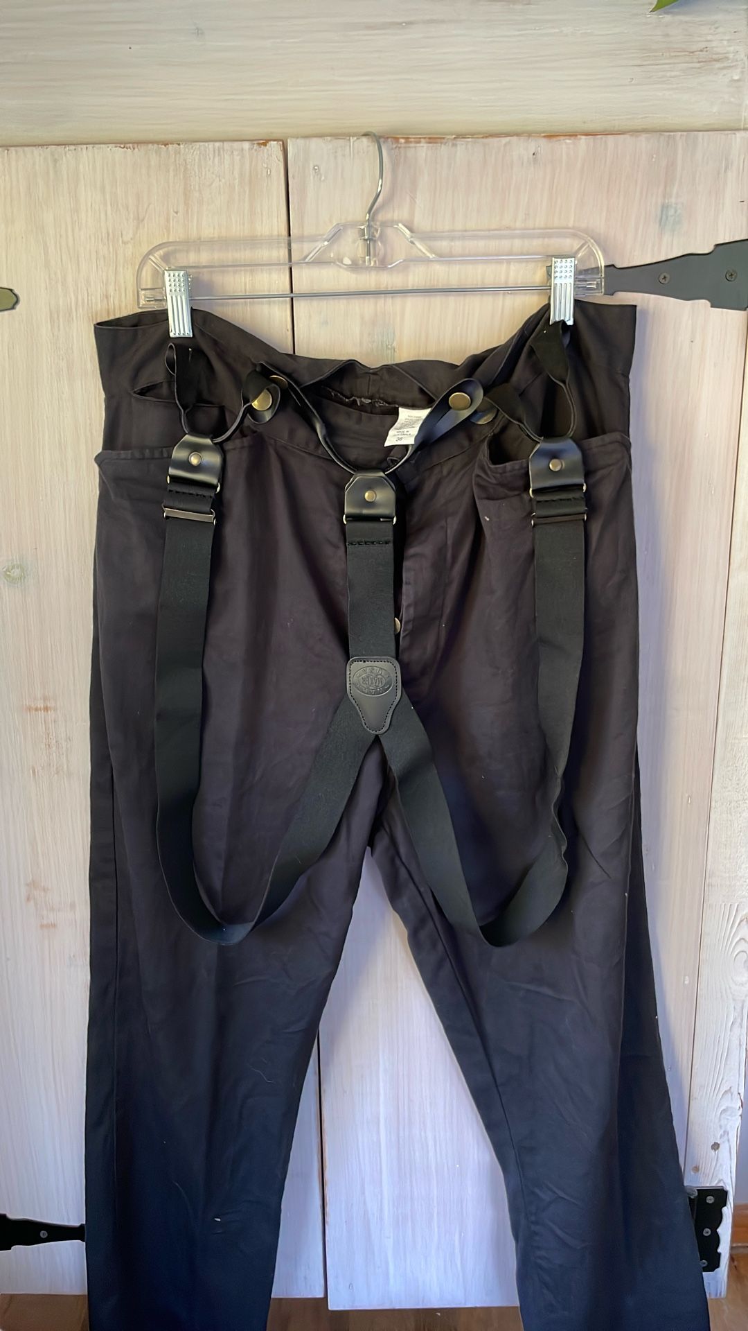 Men's frontier, classic trousers with suspenders