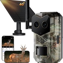 * Trail Camera, 4G Cellular Dual Lens Trail Cameras 2.7K, 0.2s Fast Trigger Speed, Game Camera with Full Color Night Vision, No Glow IR, Motion Detect