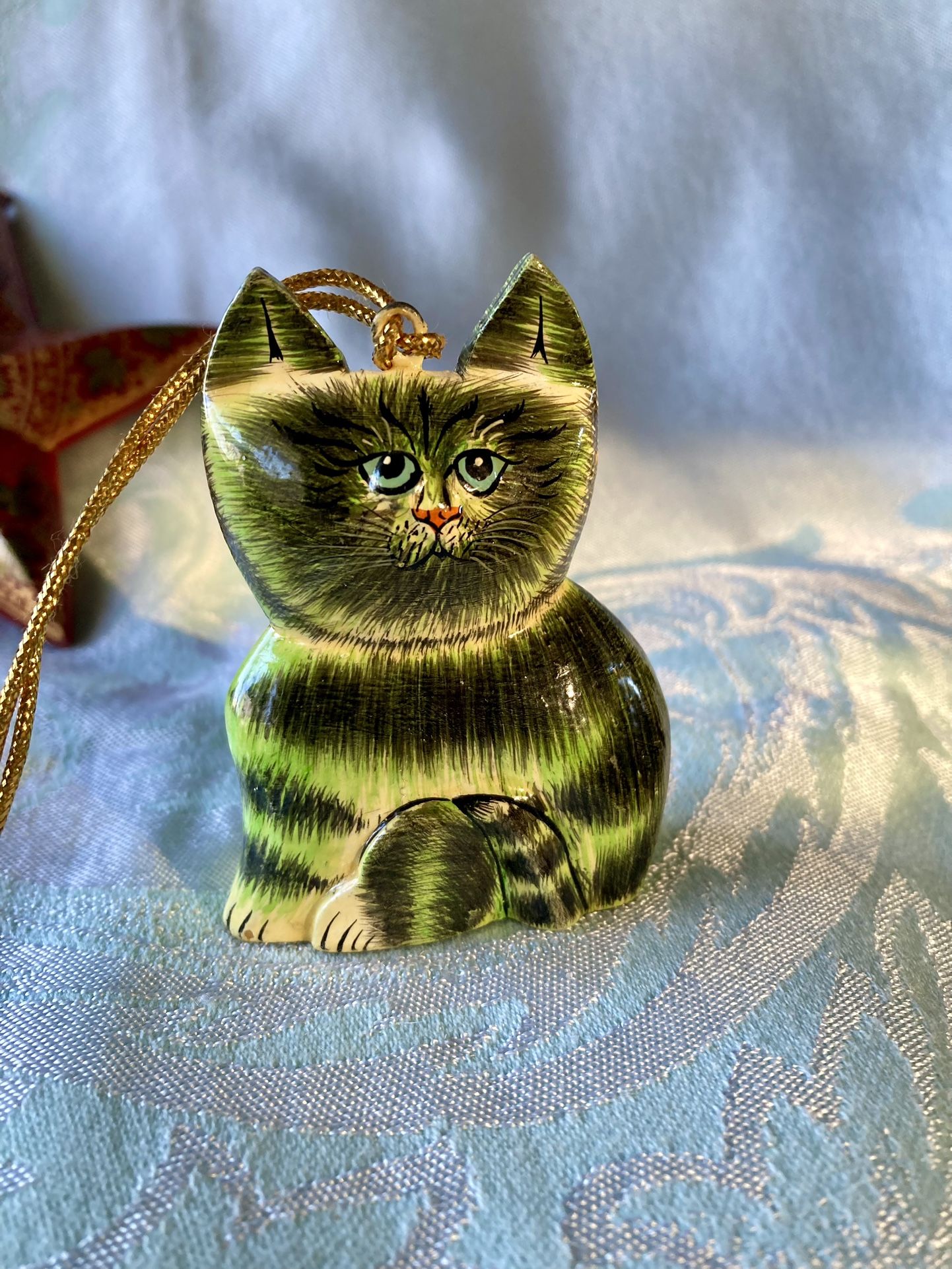 Kashmiri Paper Maché Cat Ornament