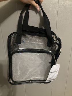 Eastsport clear bag with black straps