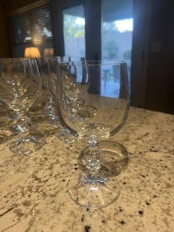Set Of 12 Claudia Lead Crystal Small Wine Glasses