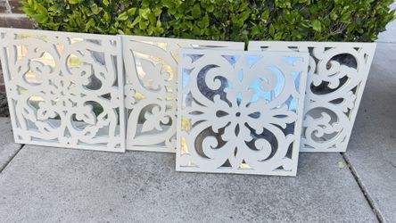 Z Gallerie White Palais Plaque Mirror Wall