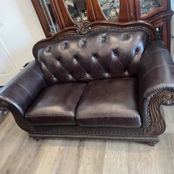 Leather Solid Wood Sofa couch