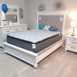 $10 Down Financing!!! BRAND NEW GREY WHITE QUEEN BEDFRAME AND DRESSER 