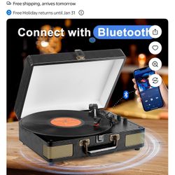 RetroAudio Vinyl Record Player,  3-Speed Turntable