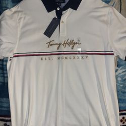 Tommy Hilfiger Men's Polo Shirt XL Red, White, Blue