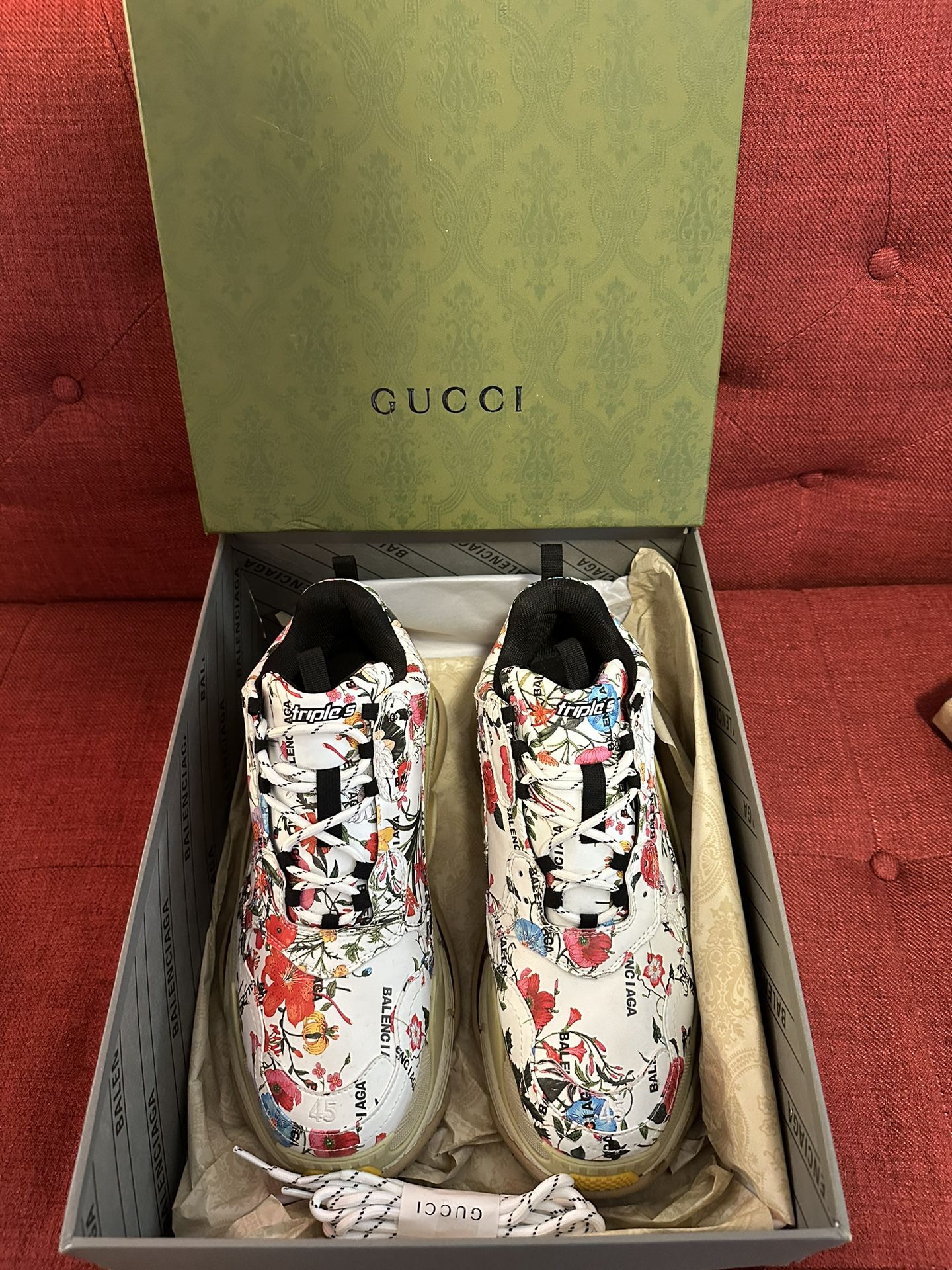 Gucci x Balenciaga The Hacker Triple S Flora Print - Men's 45 EUR 12 US for Sale in NY - OfferUp