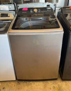 Samsung Top Load Washer – Stainless, HE, Glass Lid