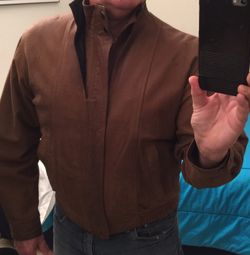 80's retro Soft Brown leather jacket, Size: Men's Medium