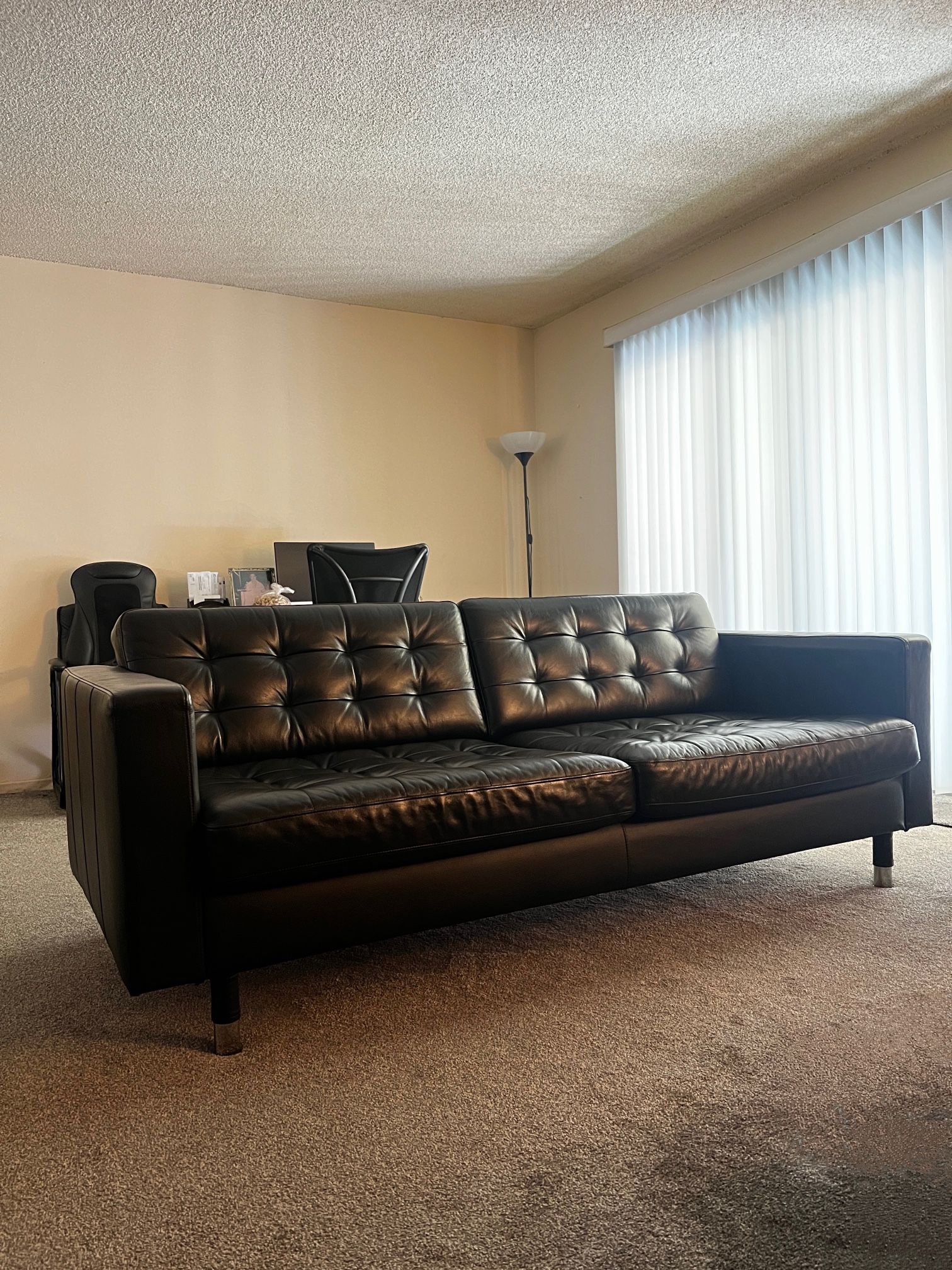 Black Leather Couch | IKEA Morabo
