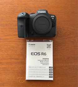 Canon R6 Body Only — Excellent Condition includes manual & installed glass screen protector