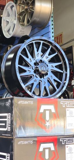 4 NEW TIS WHEELS ON SALE. 20×9. 6×139.7 AND 6×135. GLOSS BLACK. FINANCING AVAILABLE. 