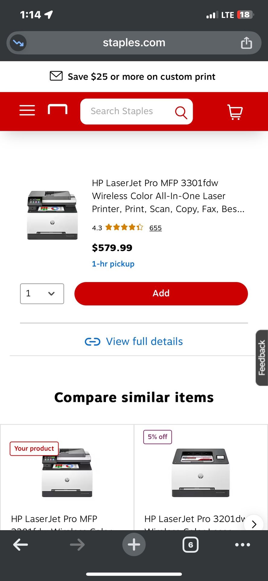 HP Laser Jet Pro Printer 3301fdw BRAND NEW
