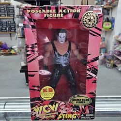 1998 KB Toys Exclusive WCW NWO Sting Wrestling Series Poseable Action Figure NIB