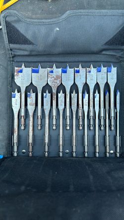 Spade Drill Bit Set with Case