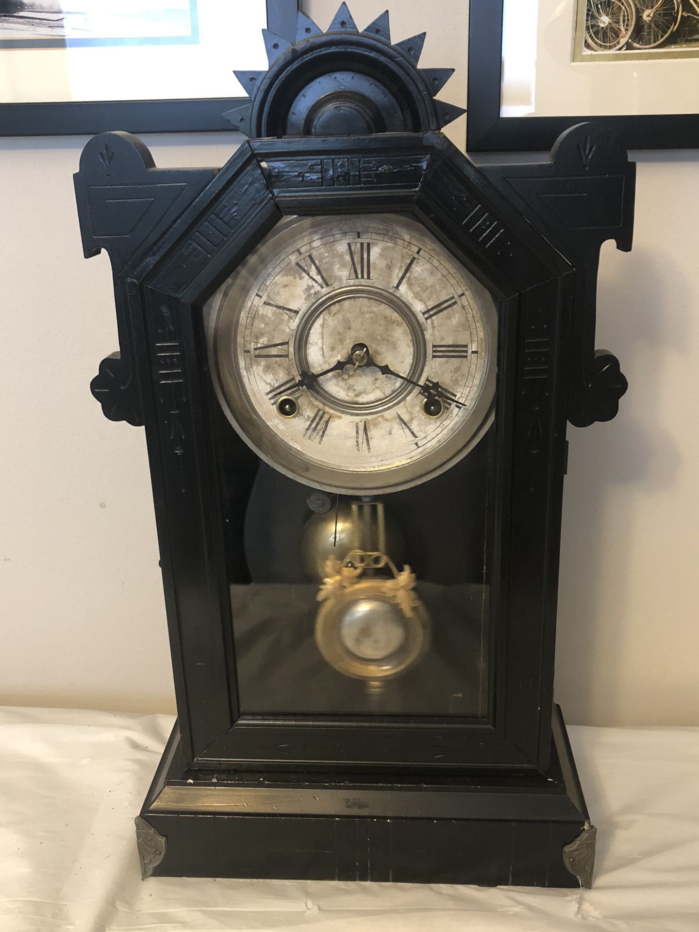 8 Day WML Gilbert Clocks 1890 Kitchen Mantle Clock WORKS GREAT